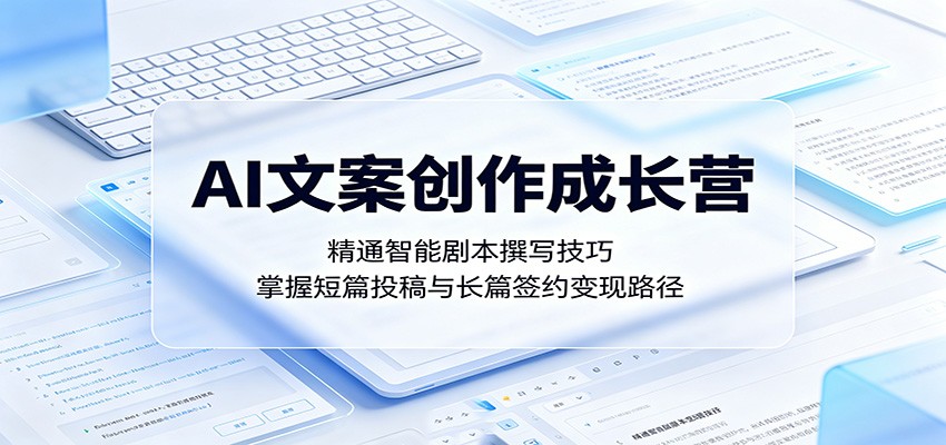 AI文案创作成长营：精通智能剧本撰写技巧，掌握短篇投稿与长篇签约变现路径-翌晨科技网