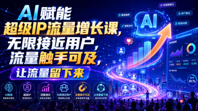 AI赋能超级IP流量增长课，无限接近用户，流量触手可及，让流量留下来-翌晨科技网