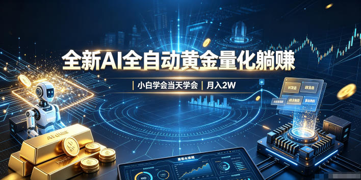 全新AI全自动黄金量化躺賺：小白学会当天学会，月入2W！【揭秘】-翌晨科技网