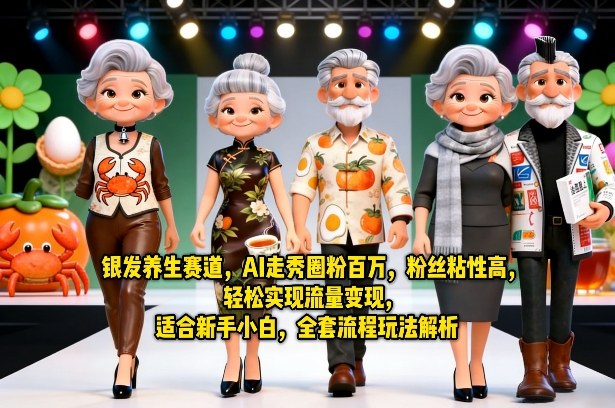 银发养生赛道，AI走秀圈粉百万，粉丝粘性高，轻松实现流量变现，适合新手小白，全套流程玩法解析-翌晨科技网