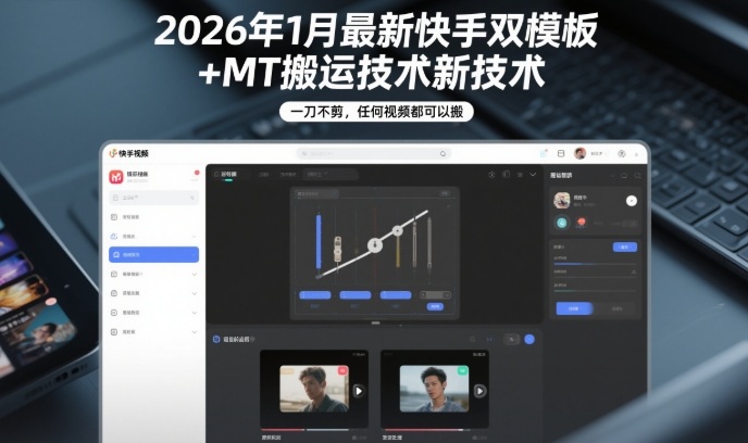 2026年1月最新快手双模板+MT搬运技术,一刀不剪,任何视频都可以搬-翌晨科技网