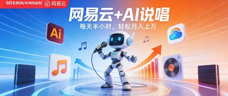网易云+AI说唱，每天半小时，AI内容创作+流量变现，轻松月入1W-翌晨科技网
