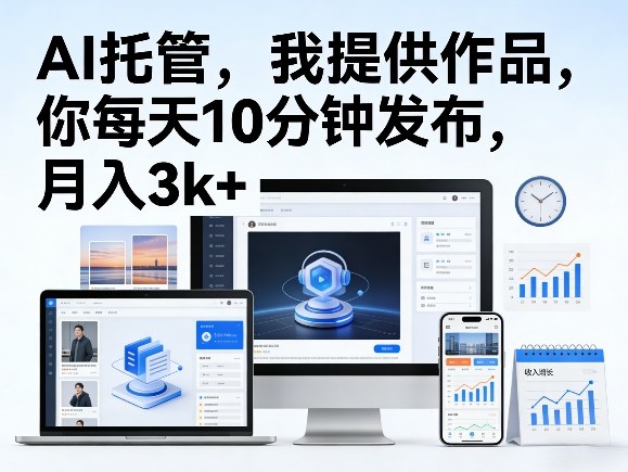 公众号AI托管，我提供作品，你每天10分钟发布，月入3k+【揭秘】-翌晨科技网