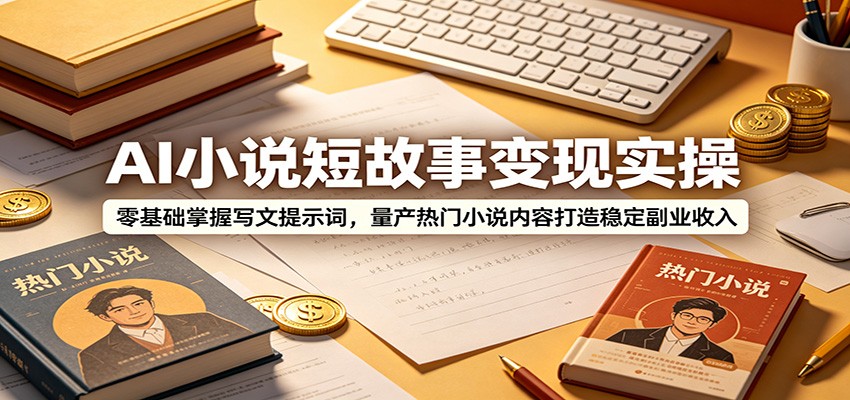 AI小说短故事变现实操:零基础掌握写文提示词,量产热门小说内容打造稳定副业收入-翌晨科技网