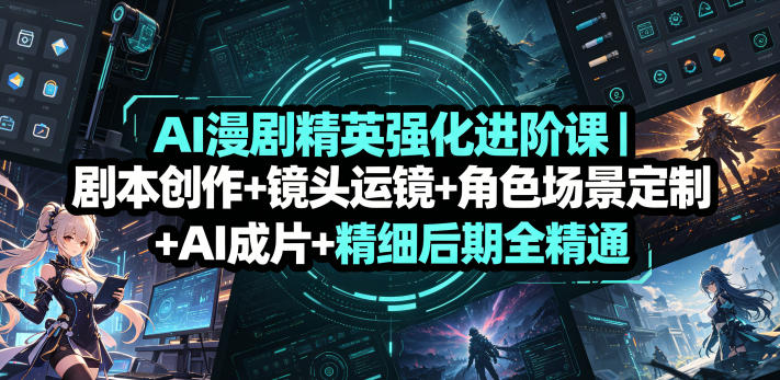 AI漫剧精英强化进阶课｜剧本创作+镜头运镜+角色场景定制+AI成片+精细后期全精通-翌晨科技网