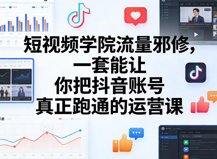 短视频学院流量邪修，一套能让你把抖音账号真正跑通的运营课-翌晨科技网