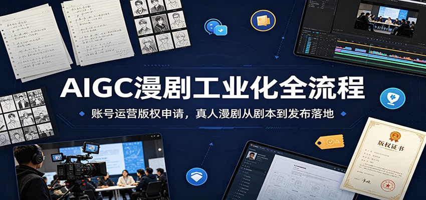 AIGC漫剧工业化全流程：账号运营版权申请，真人漫剧从剧本到发布落地-翌晨科技网
