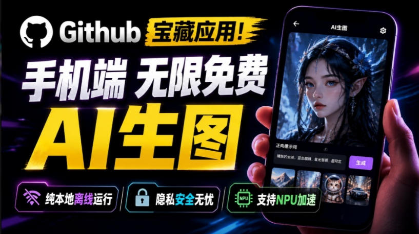 Github宝藏应用！手机端无限免费AI生图，纯本地离线运行，支持NPU加速斩获3.1k stars，local-dream-翌晨科技网