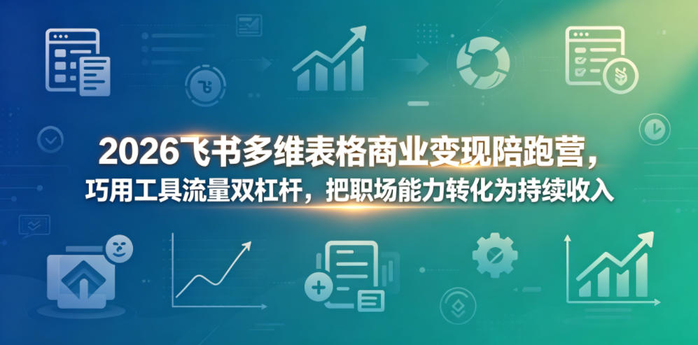 2026飞书多维表格商业变现陪跑营，巧用工具流量双杠杆，把职场能力转化为持续收入-翌晨科技网