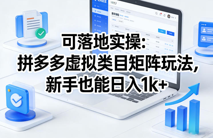 可落地实操：拼多多虚拟类目矩阵玩法，新手也能日入1k+【揭秘】-翌晨科技网