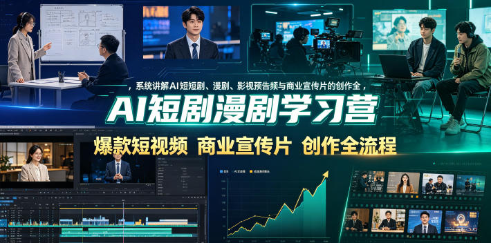 AI短剧漫剧学习营，系统讲解AI短剧、漫剧、影视预告片、爆款短视频与商业宣传片的创作全流程-翌晨科技网
