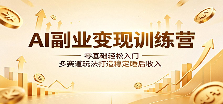 AI副业变现训练营：零基础轻松入门，多赛道玩法打造稳定睡后收入-翌晨科技网