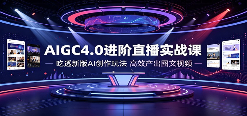 AIGC4.0进阶直播实战课：吃透新版AI创作玩法，高效产出图文视频-翌晨科技网
