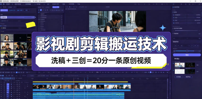 影视剧剪辑搬运技术，洗稿+三创=20分一条原创视频-翌晨科技网