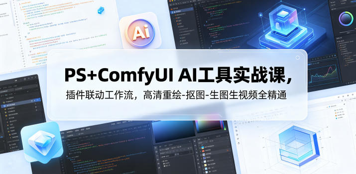 PS+ComfyUI AI工具实战课，插件联动工作流，高清重绘-抠图-生图生视频全精通-翌晨科技网