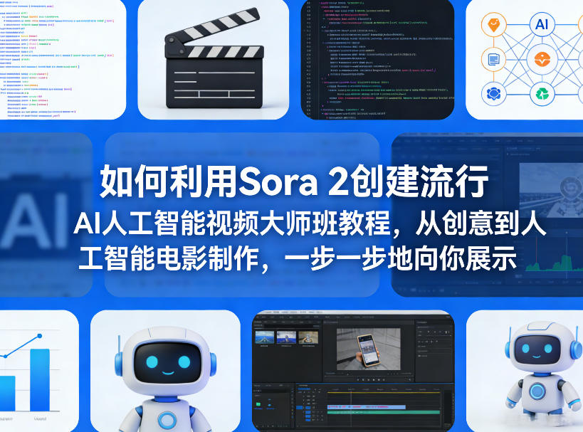 如何利用Sora 2创建流行AI人工智能视频大师班教程，从创意到人工智能电影制作，一步一步地向你展示-翌晨科技网