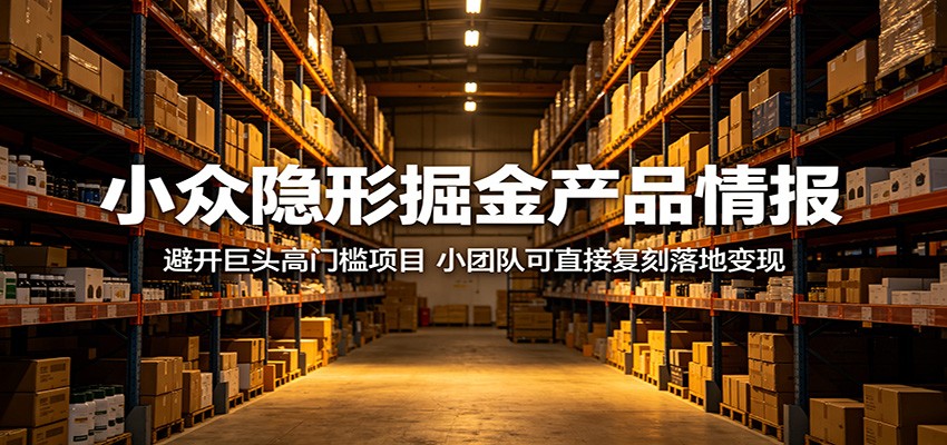 小众隐形掘金产品情报：避开巨头高门槛项目，小团队可直接复刻落地变现-翌晨科技网