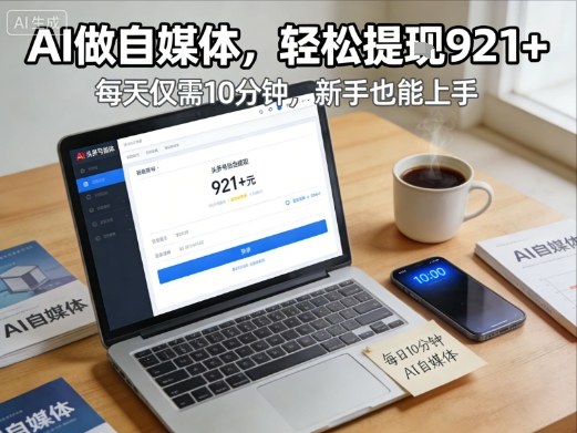 每天花费10分钟，头条号收益921+，用AI做自媒并不难【附视频教程】-翌晨科技网