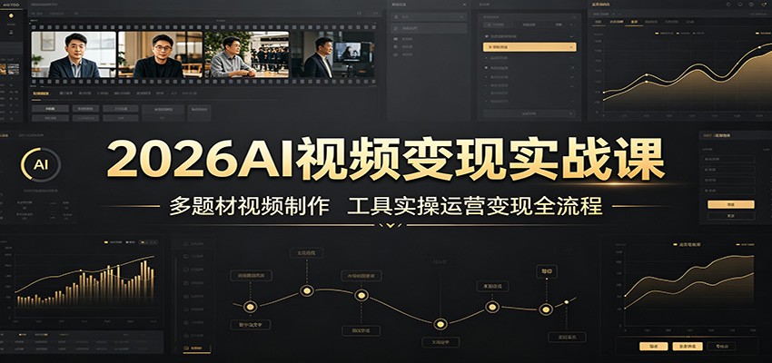 2026AI视频变现实战课：多题材视频制作，工具实操运营变现全流程-翌晨科技网