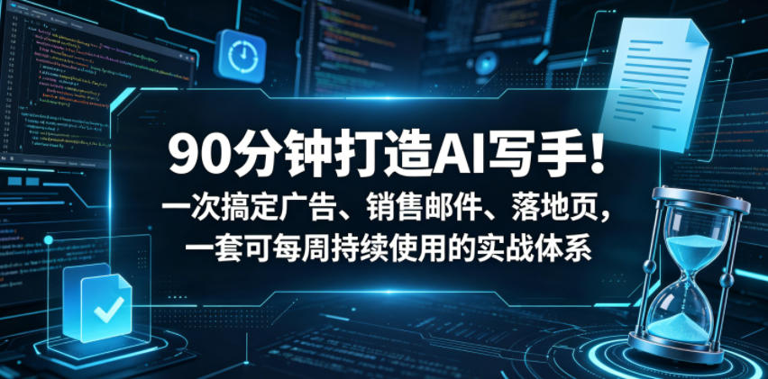 90分钟打造AI写手！一次搞定广告、销售邮件、落地页，一套可每周持续使用的实战体系【原创双语字幕】-翌晨科技网