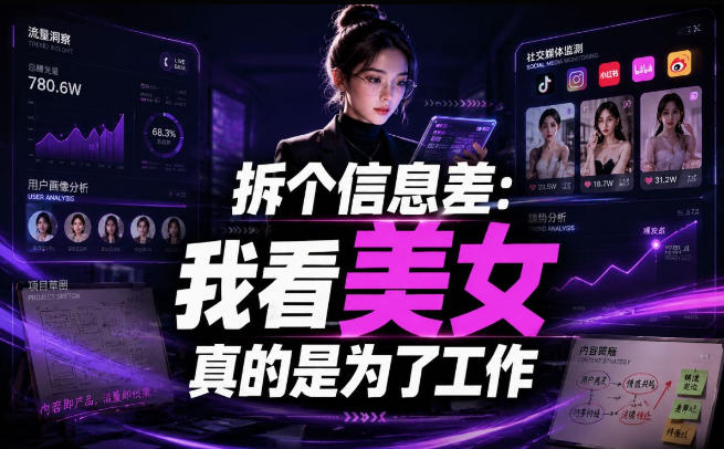 【理直气壮】我给看美女找了一个非常恰当的理由,信息差项目-翌晨科技网