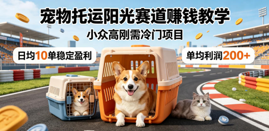 宠物托运阳光赛道賺钱教学，小众高刚需冷门项目，日均10单稳定盈利，单均利润200+-翌晨科技网