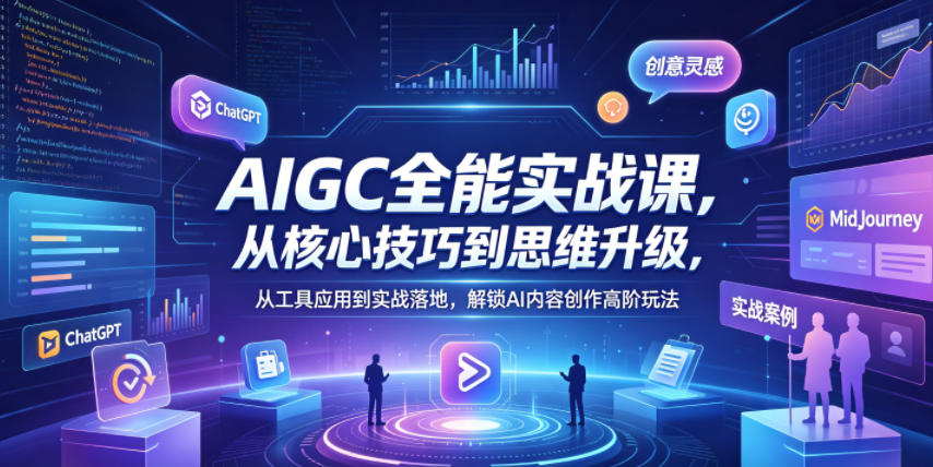 AIGC全能实战课，从核心技巧到思维升级，从工具应用到实战落地，解锁AI内容创作高阶玩法-翌晨科技网