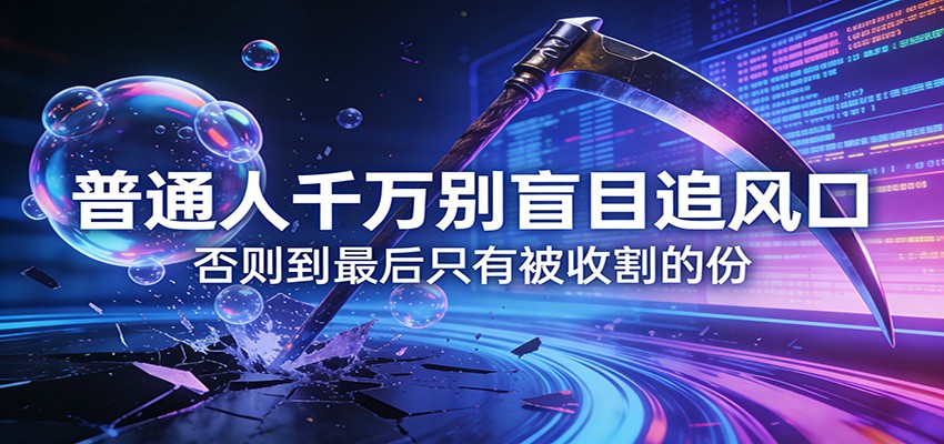 付费文章《通人千万别盲目追风口》否则到最后只有被收割的份-翌晨科技网