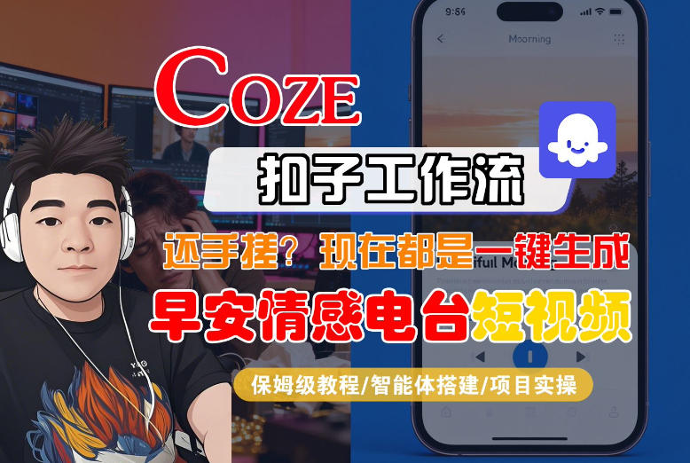 【Coze工作流搭建实操教程】【coze】早安情感电台日签视频还在手动做？用扣子工作流自动生成，省时90%-翌晨科技网