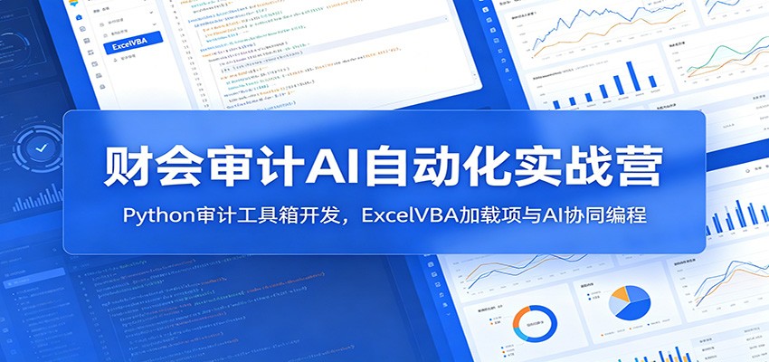 财会审计AI自动化实战营：Python审计工具箱开发，ExcelVBA加载项与AI协同编程-翌晨科技网