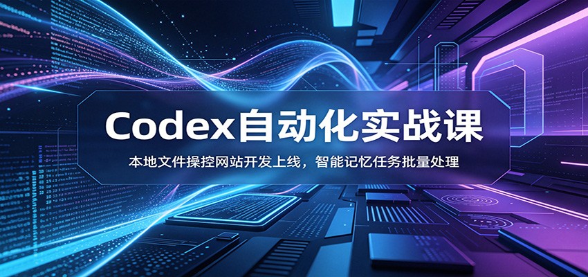 Codex自动化实战课：本地文件操控网站开发上线，智能记忆任务批量处理-翌晨科技网
