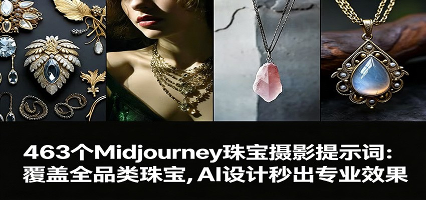 463个Midjourney珠宝摄影提示词：覆盖全品类珠宝，AI设计秒出专业效果-翌晨科技网