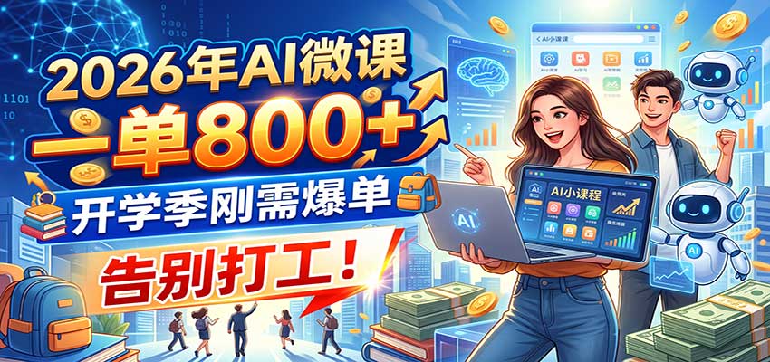 2026年AI微课,一单800+,开学季刚需爆单,告别打工!-翌晨科技网