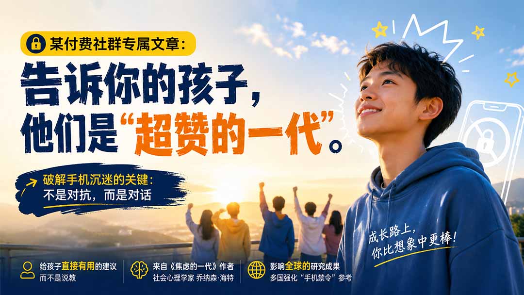 （20222期）某付费社群专属文章：告诉你的孩子，他们是“超赞的一代”。-翌晨科技网