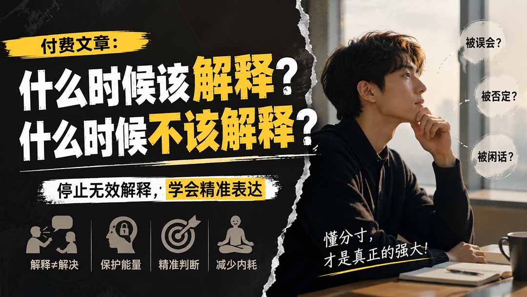 （20223期）付费文章：什么时候该解释？什么时候不该解释？-翌晨科技网
