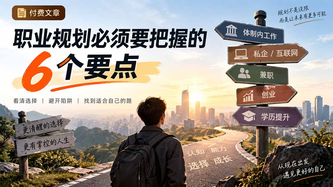 （20422期）付费文章：职业规划必须要把握的6个要点-翌晨科技网