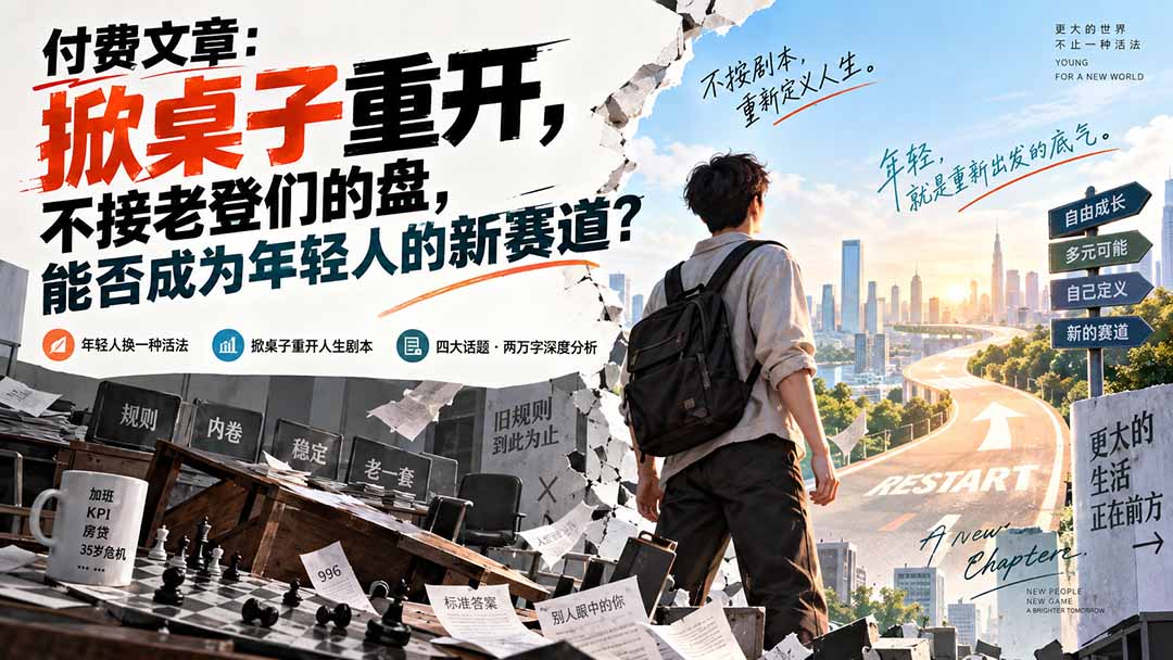 （20557期）付费文章：掀桌子重开，不接老登们的盘，能否成为年轻人的新赛道？-翌晨科技网