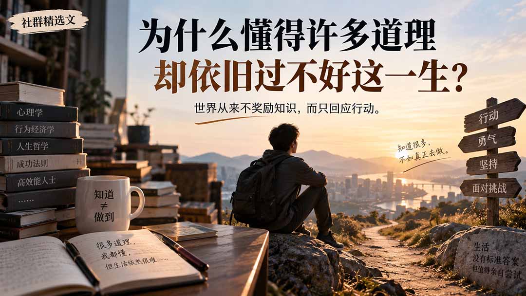 （20462期）社群精选文：为什么懂得许多道理却依旧过不好这一生？-翌晨科技网
