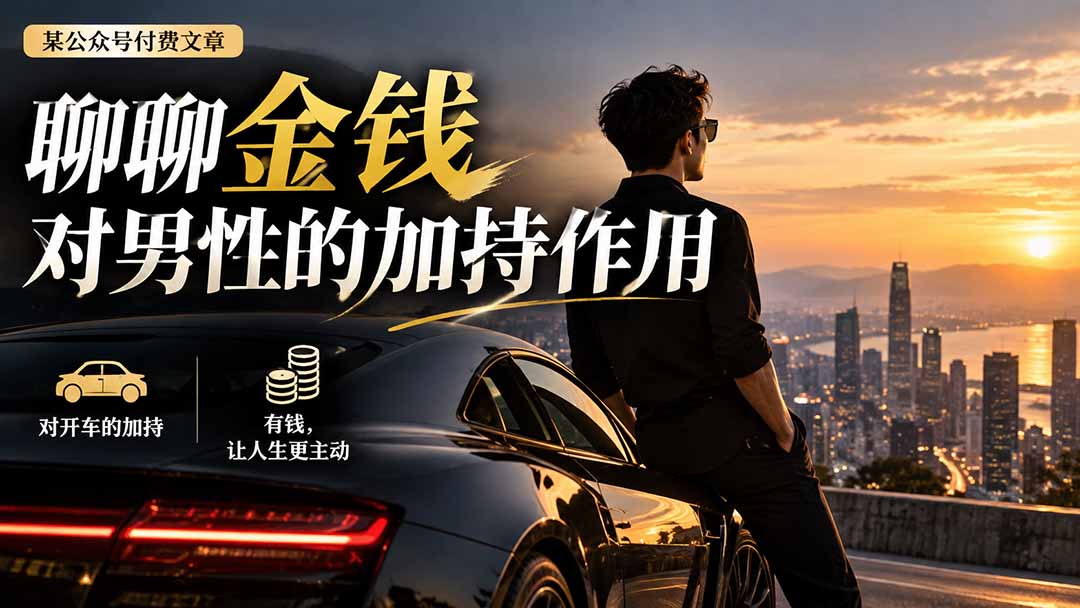 （20627期）【无水印】某公众号付费文章：聊聊金钱对男性的加持作用-翌晨科技网
