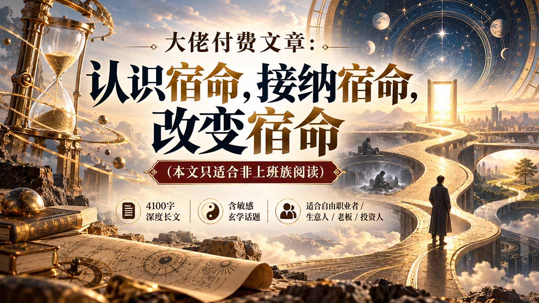 （20673期）【无水印】大佬付费文章：认识宿命，接纳宿命，改变宿命（本文只适合非上班族阅读）-翌晨科技网