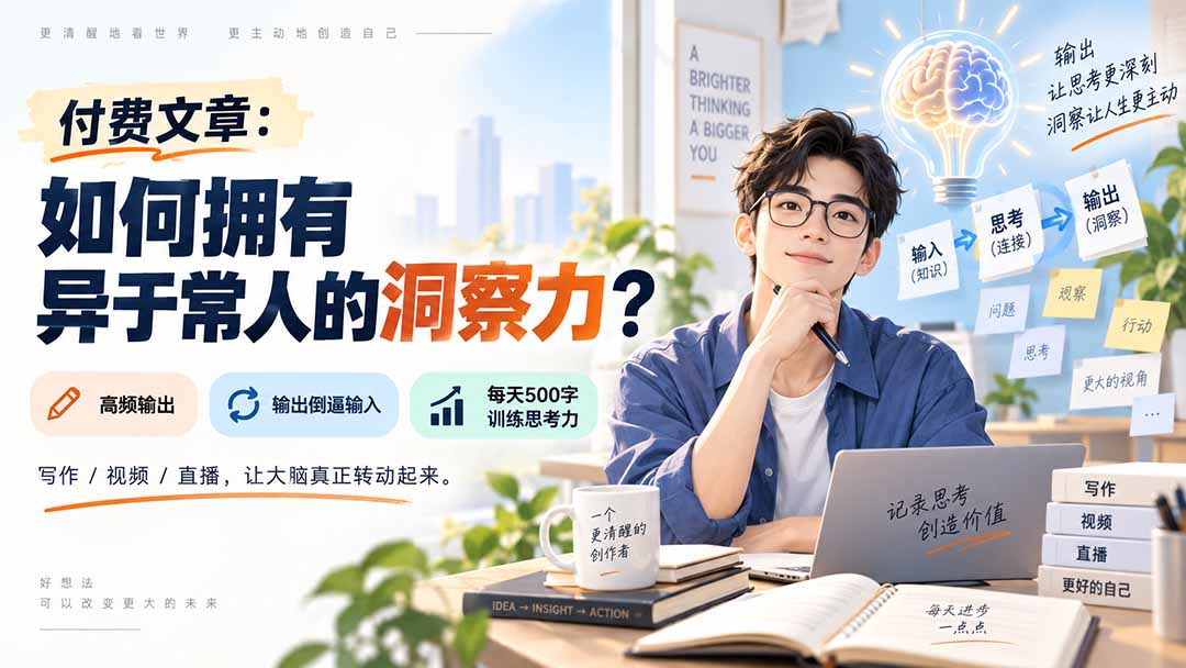 （20558期）付费文章：如何拥有异于常人的洞察力？-翌晨科技网