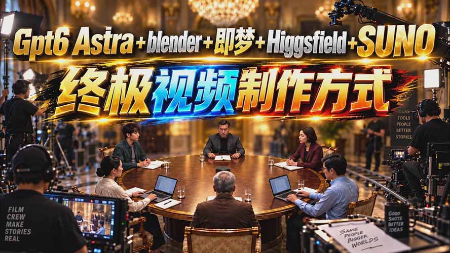 （20588期）GPT-6 Astra+Blender+即梦+Higgsfield+Suno=终极视频制作方式（无水印）-翌晨科技网