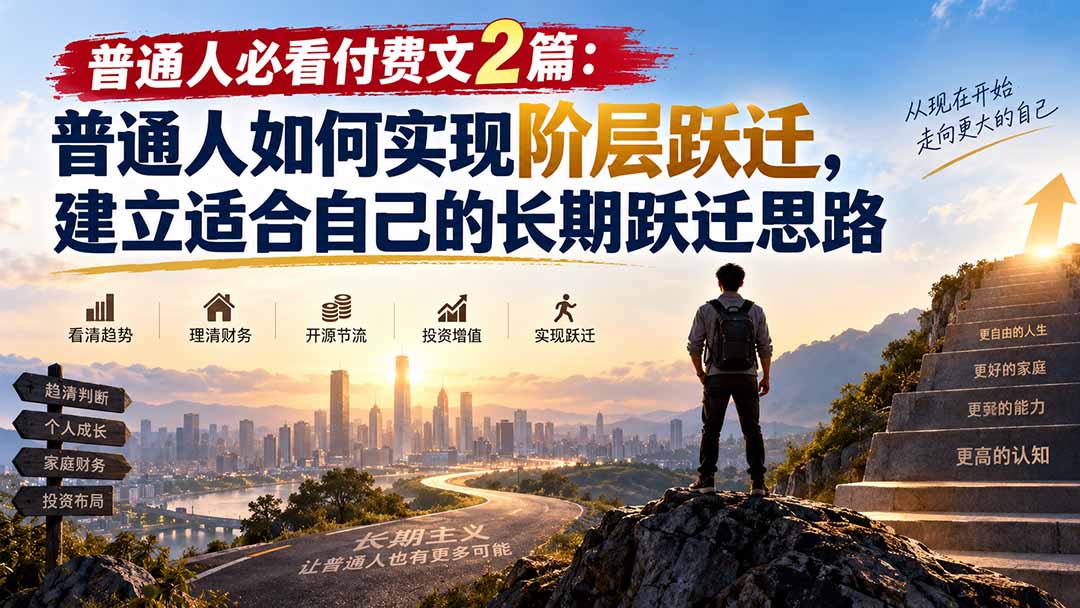 （20262期）普通人必看付费文2篇：普通人如何实现阶层跃迁，建立适合自己的长期跃迁思路-翌晨科技网