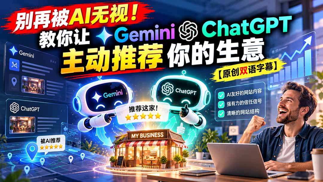 （20737期）别再被AI无视！教你让GeminiChatGPT主动推荐你的生意【原创双语字幕】-翌晨科技网