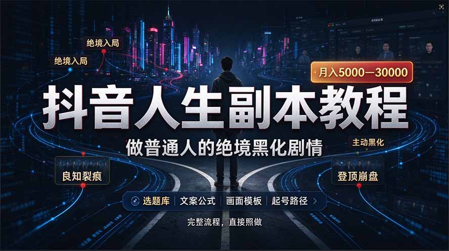 （20734期）抖音爆火AI人生副本赛道，28作品涨粉33万粉丝，看完自己便可产出爆款-翌晨科技网