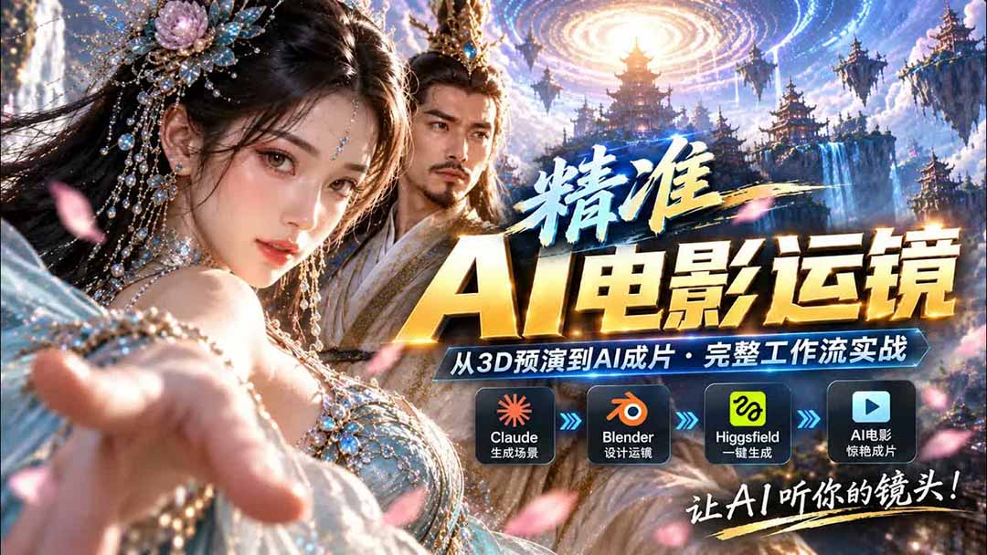 （20503期）AI视频终于能精准运镜了！Claude + Blender + Higgsfield 免费插件实测-翌晨科技网