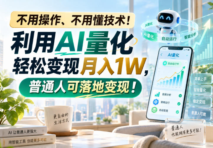 （20429期）利用AI量化轻松变现月入1W，普通人可落地变现，不用操作、不用懂技术！-翌晨科技网