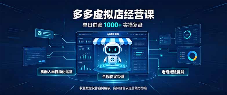 （20616期）单日进账1000+的多多虚拟店，合规稳定的老牌项目，机器人半自动化运营-翌晨科技网