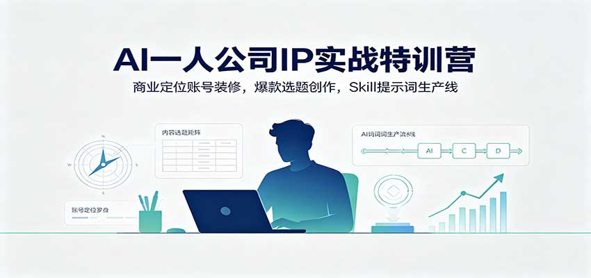 AI一人公司IP实战特训营：商业定位账号装修，爆款选题创作，Skill提示词生产线-翌晨科技网