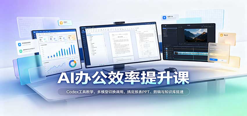 AI办公效率提升课：Codex工具教学，多模型切换调用，搞定报表PPT、剪辑与知识库搭建-翌晨科技网